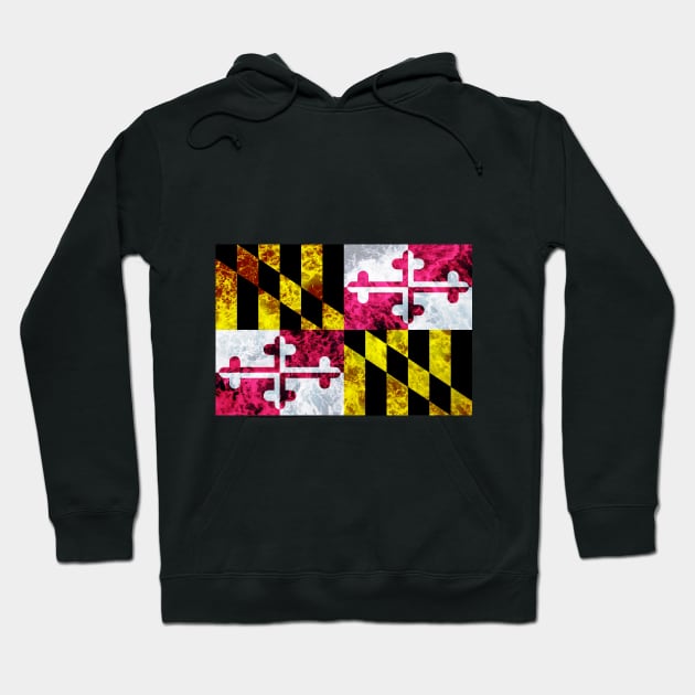 Flag of Maryland - Ocean Waves Hoodie by DrPen